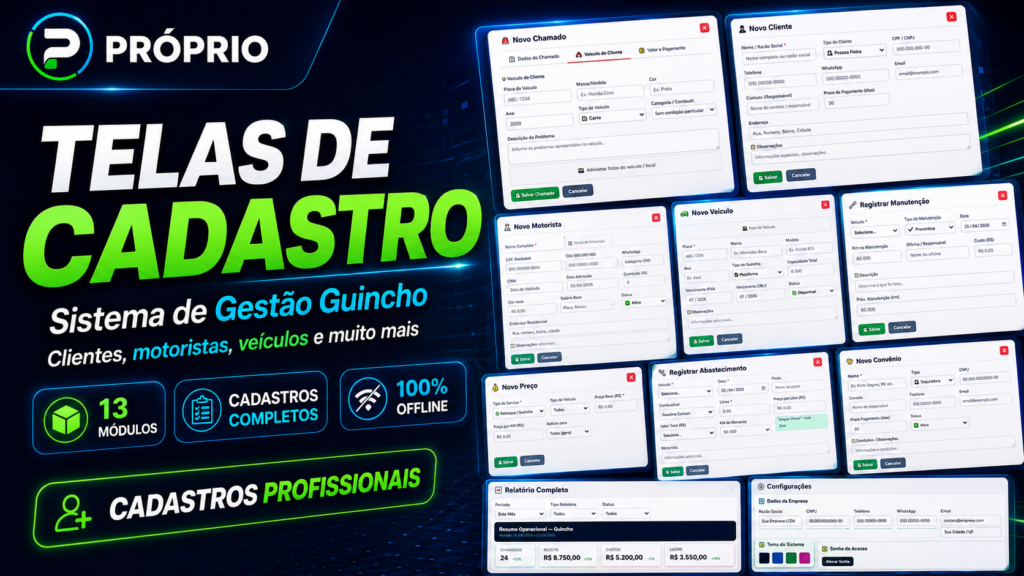 Sistema de Gestão Guincho 1 sistema de gestao guincho capa telas de cadastros