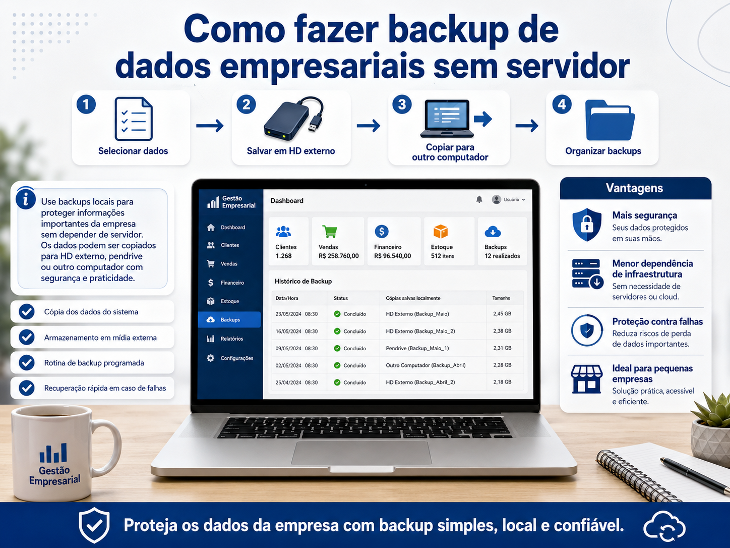Como fazer backup de dados empresariais sem servidor Como fazer backup de dados empresariais sem servidor