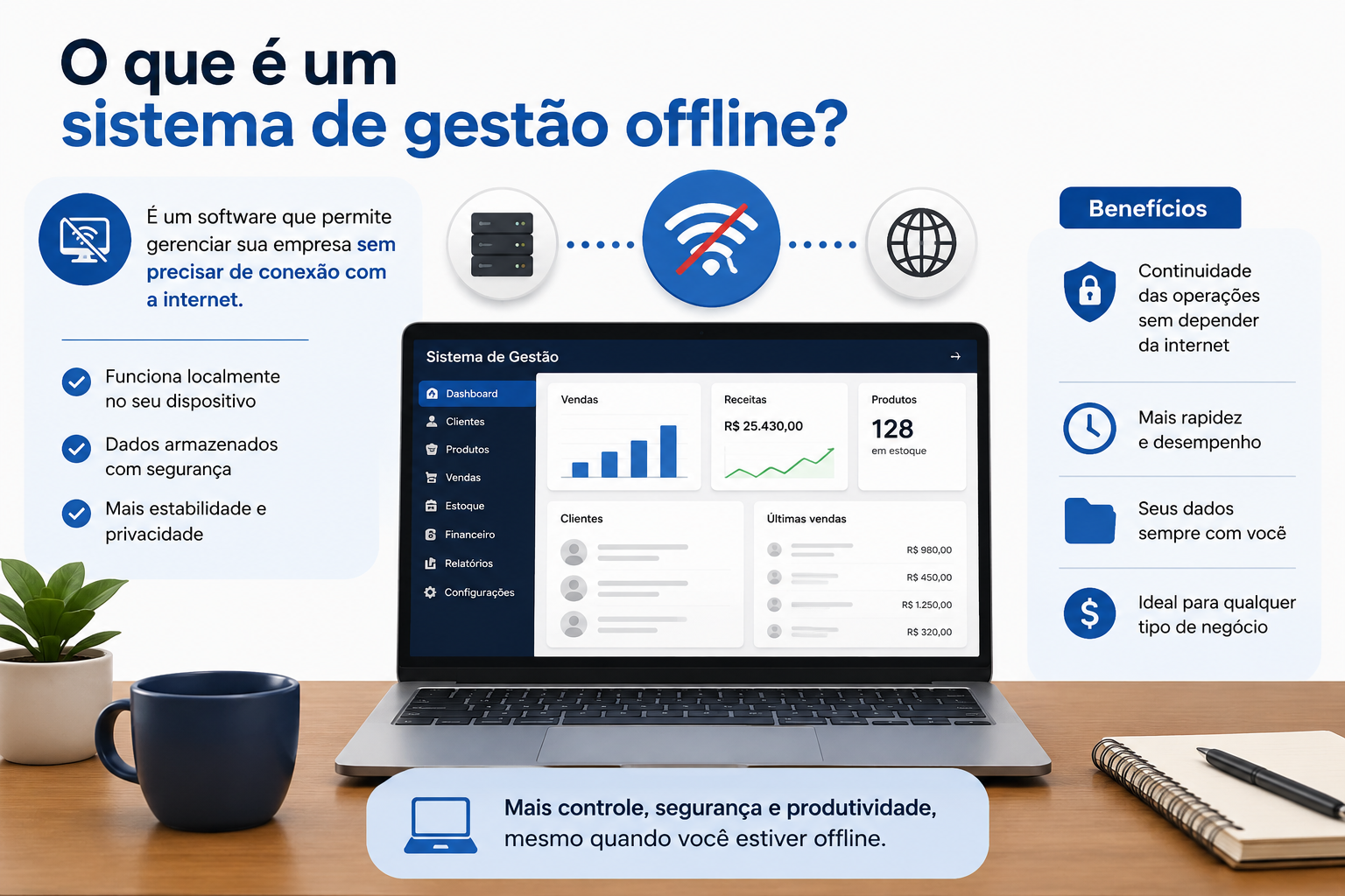 O que é um sistema de gestão offline?