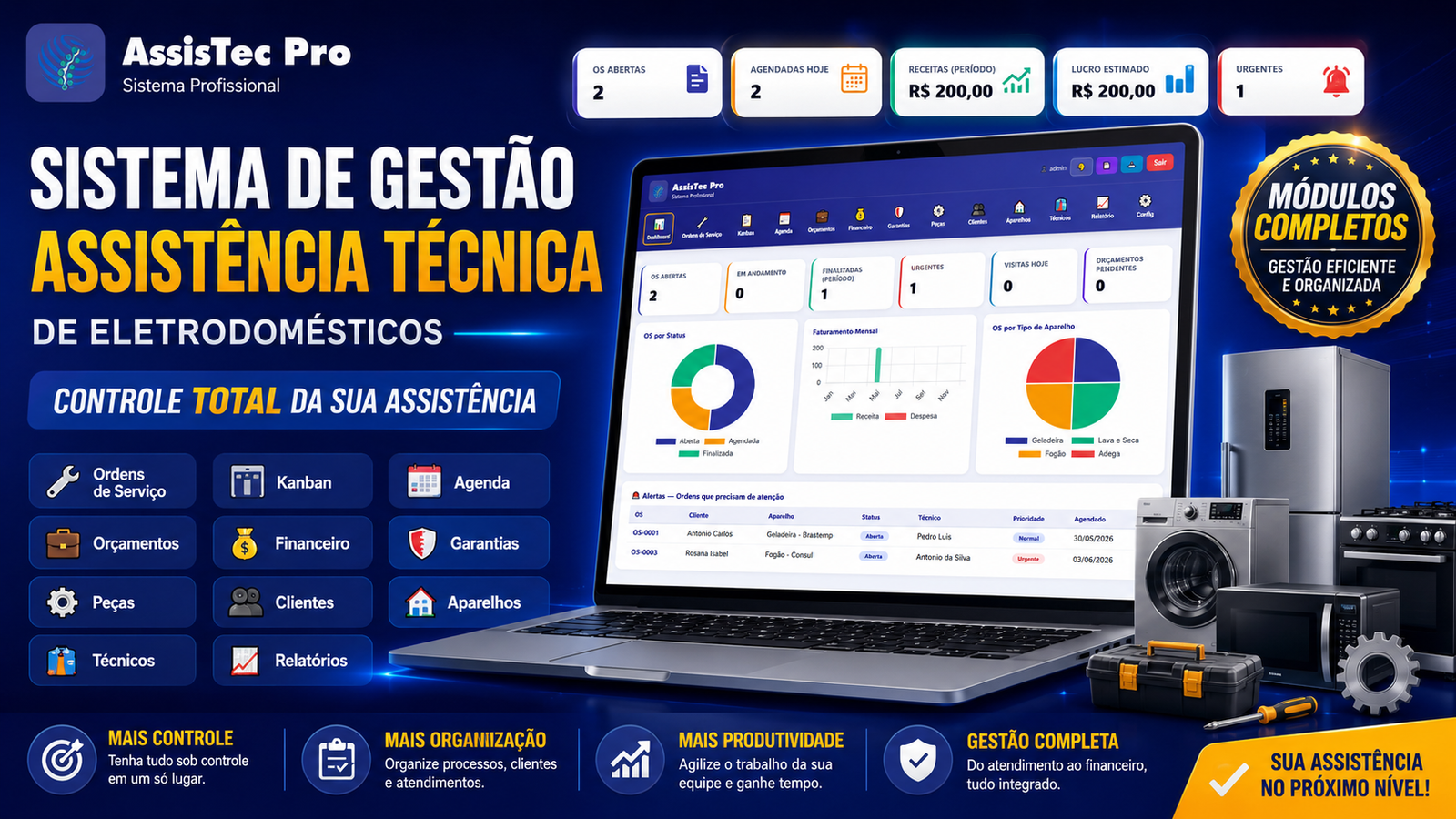 Sistema de Gestão para Assistência Técnica Eletrodomésticos Sistema de Gestão para Assistência Técnica Eletrodomésticos
