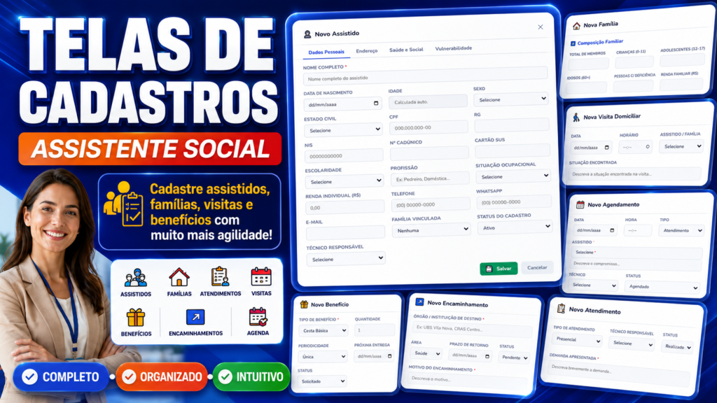 Sistema de Gestão para Assistente Social 3 sistema de gestao para assistente social telas de cadastros