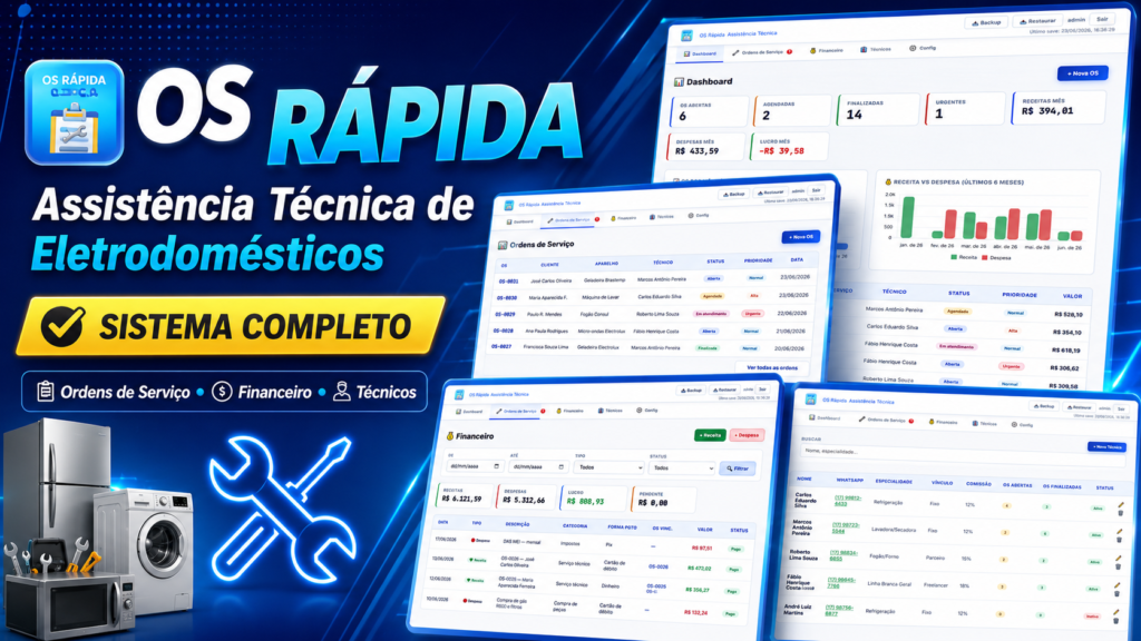 Ordens de Serviço Rápida para Assistência Técnica Eletrodomésticos 1 os rapida assistencia tecnica eletrodomesticos