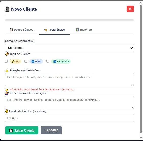 Novo Cliente Preferências