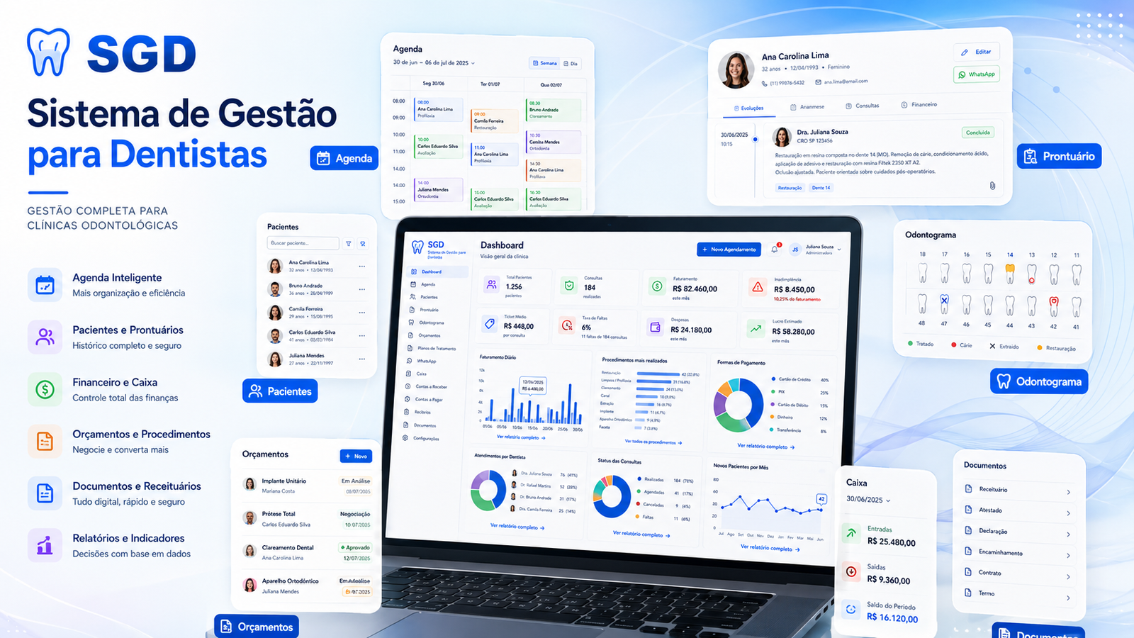 Sistema de Gestão para Dentista — Dashboard