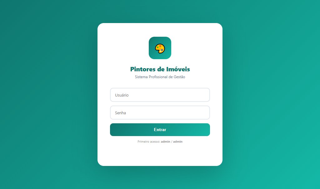 Tela do Sistema de Gestão para Pintores de Imóveis